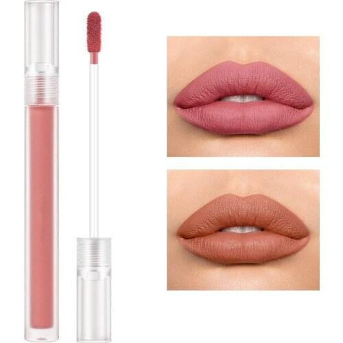 Nude Lipstick Matte Lips Makeup Waterproof Long Lasting Non Sticky Lip Gloss Lightweight Moisturizing Lip Tint Cosmetics