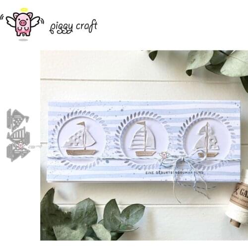 Piggy Craft metal cutting dies cut die mold Sailboat decoration Scrapbook paper craft knife mould blade punch stencils dies