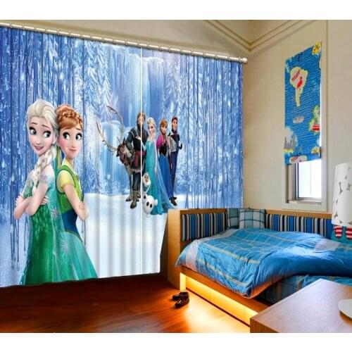 Cartoon curtains Luxury Blackout snow curtain 3D Curtains For Living room Bedding room Office curtains for room