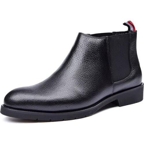 High-top New winter classics black men boots pointed toe boots men slip on casual shoes ankle boots