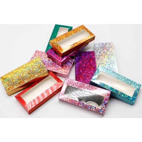 New Holographic Carton Paper Packing Box for 25mm Long EyeLash Wholesale Bulk Pretty Lashes Storage Packaging