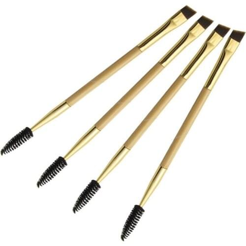 NEW Eyebrow Brush Beauty Wood Handle Eyebrow Brush Eyebrow Comb Double Ended Brushes Professional Make Up Beauty Tools T0429