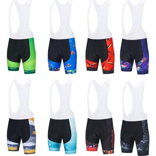 NEW MILOTO 9 Colors Cycling Bib Shorts Summer Coolmax 5D Gel Pad Bike Tights MTB Ropa Ciclismo Moisture Wicking Bicycle Pants