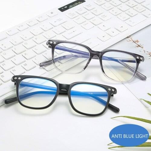 Square Anti Blue Light Computer Eyeglasses Blocking Blue Light Glasses Men Women Black Optical Spectacles Frame Gaming G8851