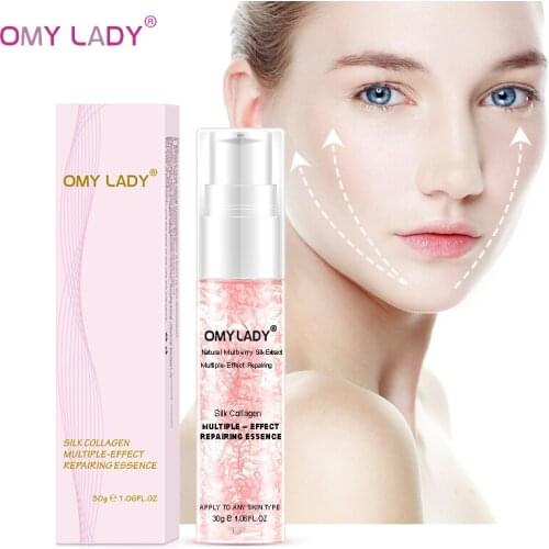OMY LADY Face Serum Silk Collagen Tightening Pores Repairing Anti Aging Whitening Repair Shrink Pore Lift Firm Skin Care 30g