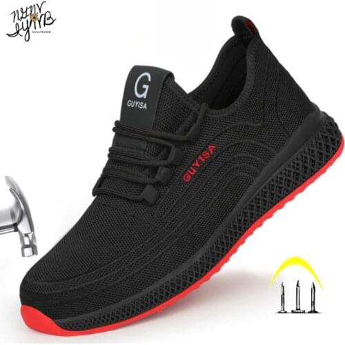 Breathable Mesh Steel Toe Work Shoes Four Seasons Work Shoes Mens Safety Lightweight Anti-puncture Non-slip Safety Casual Boots