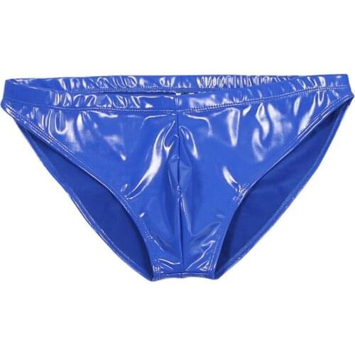 Sexy Panties Men PVC Briefs Low Waist Wetlook Panties Tangas Erotica Homme Sexi Exotic Apparel g string Shiny Sissy Thong Sexy