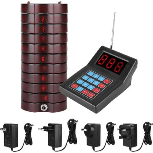 SU-668 Pager 1.5km Connection 1-for-10 Wireless Queue Calling System Pager for Restaurant Guest Paging System Queue Calling