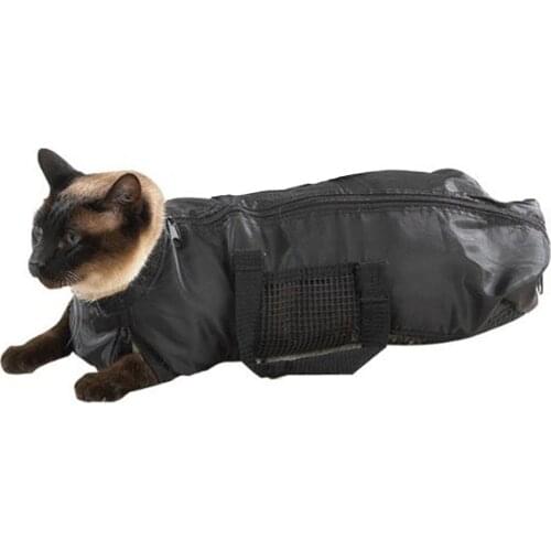 Pet Cat Grooming Bathing Restraint Bag No Scratching Mesh Cat Washing Shower Bath Bag For Claw Nail Trimming Pet Supplies