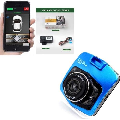 Smartphone Keyless Entry Central Locking Remote Smart Key + Full HD 1080P 140 Dashcam Video Registrars Car Recorder DVR Camera