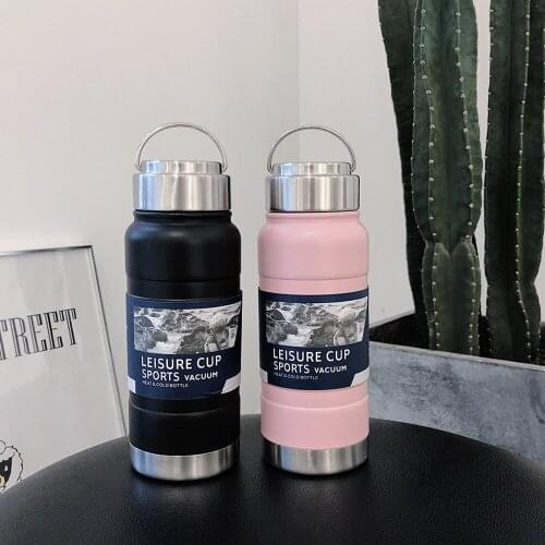 Large-capacity vacuum flask stainless steel portable simple personality trend with tea compartment portable water cup yq16546