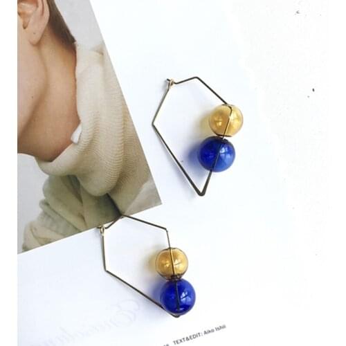 Original Handmade Glass Ball Hoop Earrings For Women French Personality Earings Fashion Jewelry 2020 Boucles d’oreilles Gift