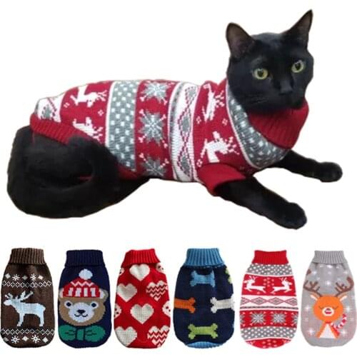 Pet Dog Knitted Sweater Winter Warm Dog Clothes For Small Dogs Chihuahua Coat French Bulldog Outfit Pug Clothing Random Color