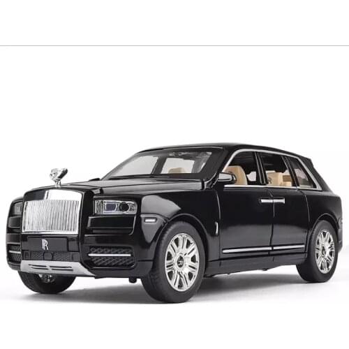1: 24 Rolls Royce cullinan simulation alloy acousto optic return force car childrens toy birthday gift black car