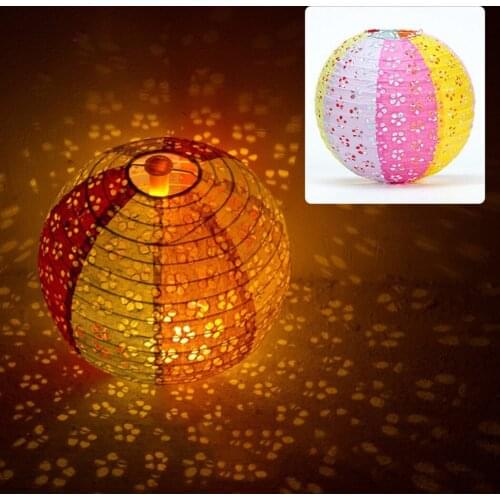 1* Lantern Quality Cotton Paper DIY Mid-Autumn Festival Portable LED Lantern Paper Lantern Hollow Lantern Decor