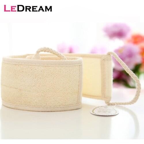 1pc Natural Flax Linen Massage Sponge Shower Body Cleaning Tool Long Toiletries Scrubber Ponge Brush Pad Towel Horniness Remover