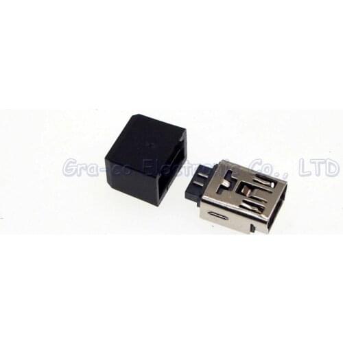 10set 2 in 1 MINI 5P USB JACK Female Socket Connector with plastic shell soldering wire