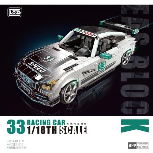 Luxury 1672PCS LOZ Blocks Sports Racing Car Plastic Building Bricks for Children Educational Gifts Kids Toys Boy Present 1128