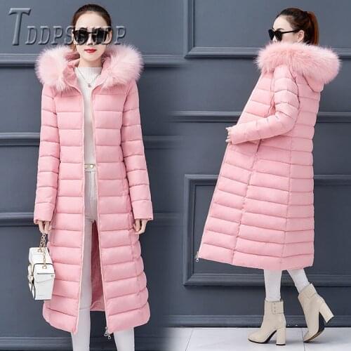 2019 Warm Thick Hooded Long Overcoat Women Parkas Ladies Slim Zipper Outerwear