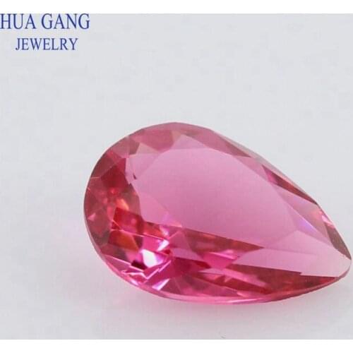 2x3~15x20mm Rose Red 3# Color Pear Shape Loose Glass Beads Synthetic Gems For Jewelry Wholesale Free Shipping