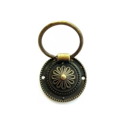 30pcs 3.6cm Antique Bronze Metal Handle Small Hooked Hardware Drawer Wooden Case Cabinet Ambry Box Furiniture Decoration