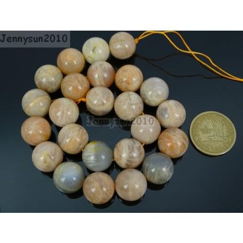 14mm Natural Sunstone Gems stone Round Spacer Loose Beads 15'' Jewelry Design 5 Strands/Pack