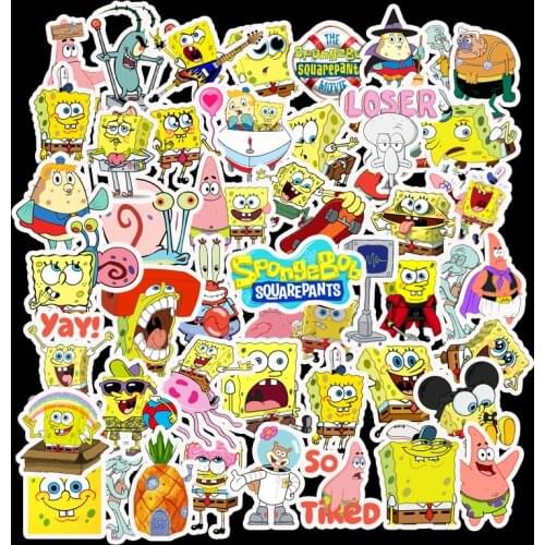 50PCS Cartoon Sponge Baby Sticker Waterproof Notebook Computer Skateboard Water Cup Suitcase Bedroom Graffiti Stickers Toys