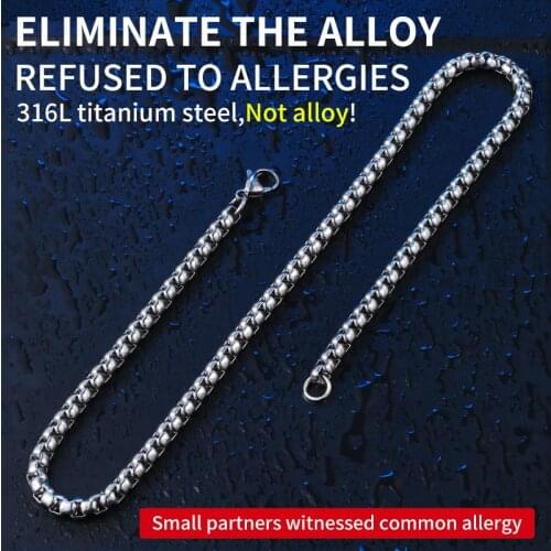 Steel soldier pearl necklace chain 2.5MM/3.5MM/4.5MM/5.5MM W 316L Stainless Steel pearl Pendant Match Sweet Chain For Man Woman
