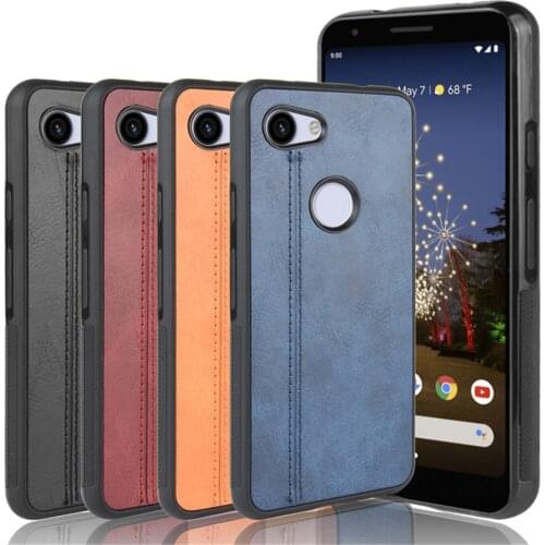 For Google Pixel 3a / Pixel 3a XL Calfskin PU Leather lines Back Cover Case For Google Pixel3a 3aXL 3 a XL Pixel3aXL Phone Cases