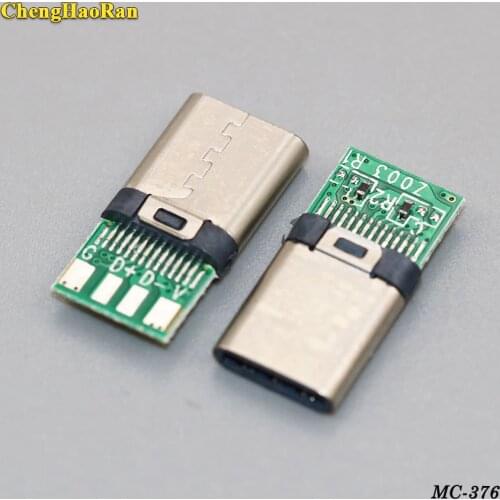 ChengHaoRan 24pin Micro USB 3.1 Charging Port Socket Connector Type C Male Plug With PC Board Repair Parts