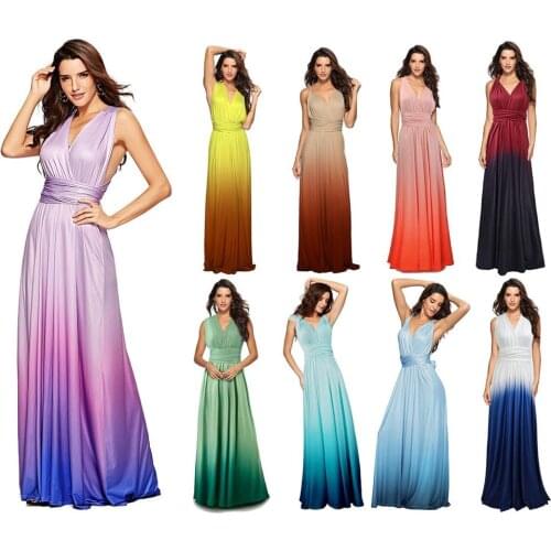 Floor Length LONG Ball Gown Maxi Infinity Dress Convertible Formal Multiway Wrap Gradient Party Dress Dress Wedding
