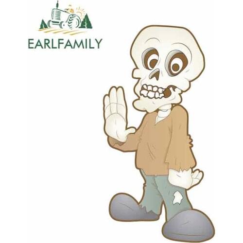 EARLFAMILY 13cm x 6.7cm for Cute Character Skeleton Funny Car Sticker Fashion Occlusion Scratch Waterproof Custom printing Decor
