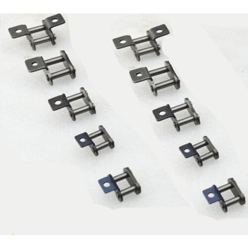 2pcs Transmission Chain Joint Bent Plate / Straight Single-side Single-hole Double-hole 06B /08B /10A /12A 304 Stainless Steel