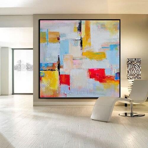 Handmade Canvas Painting Modern Abstract Large Contemporary Art Acrylic Handpainted Wall Artwork Oil Hang Picture for Home Decor