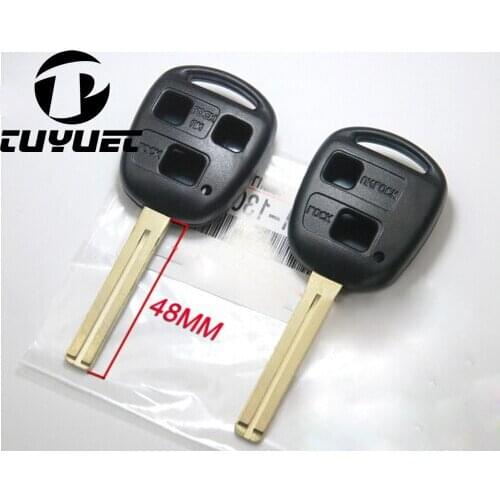 Remote Key Shell with 2 3 Buttons for Lexus 46MM Long Key Blade with T Shape Blade