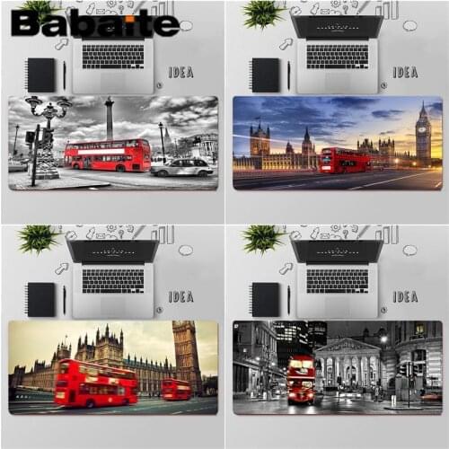 Babaite Top Quality London Bus England Gaming Player desk laptop Rubber Mouse Mat Free Shipping Large Mouse Pad Keyboards Mat