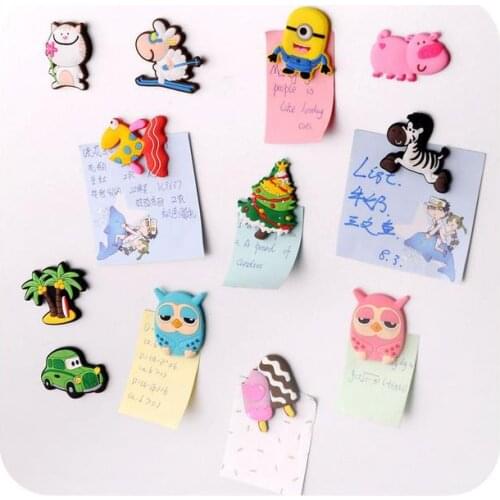Creative Cute Cartoon Animal Fridge Magnet Fashion Home Decor in Fridge Magnets Stereo Soft Magnetic Sticker 10 Pieces/Lot