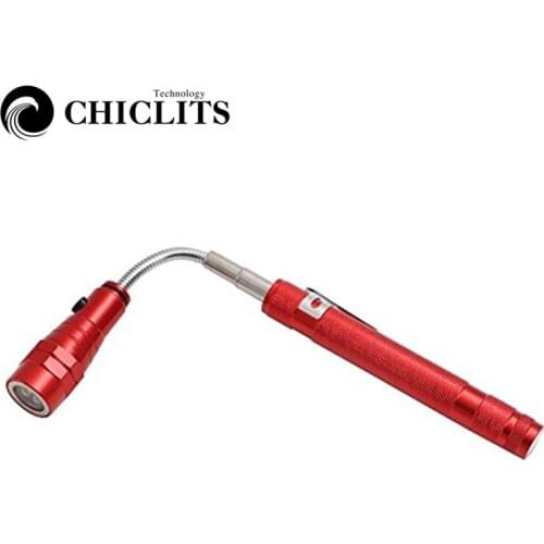 Multifunctional Magnetic Flashlight Torch Emergency Light Telescopic Flexible Neck Pick Up Tool Car Fix Tools Portable Torch