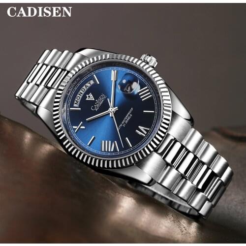 2021 New CADISEN Mens Automatic Mechanical Watches Mayota 8285 Business Sports Sapphire Stainless Steel Watches Reloj Hombre