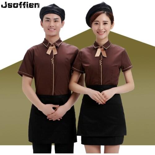Chinese Restaurant Waiter Uniform Women Coffe Shop Waitress Uniform Man Hotel Food Service Work Wear Cafe Cleaner Work Wear