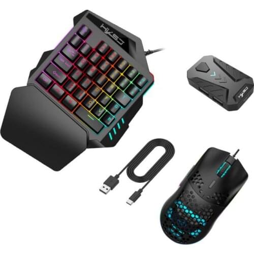 P8 Mobile Controller Gaming Keyboard Mouse Wired LED Backlit Converter PUBG Mobile Controller Gamepad For Android Adapter