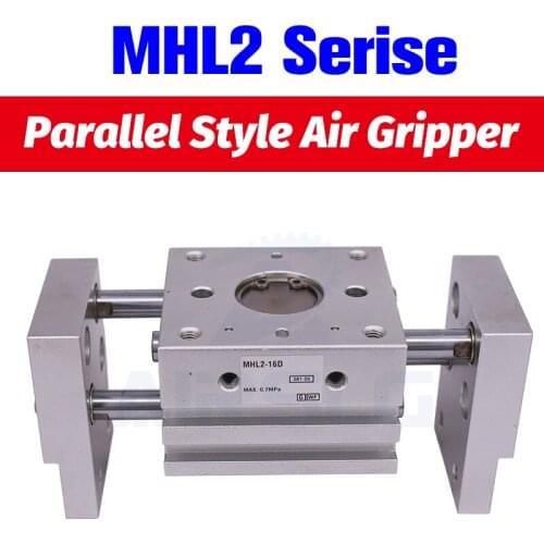 MHL2 Parallel Gripper 10D/16D/20D/25D Double Acting Pneumatic Gripper Wide Type Air Cylinder Al Clamps Bore 10-25mm