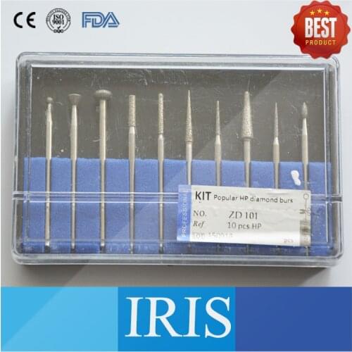 Popular 50 Pieces/ 5 kits Dental Diamond Polisher Burs Set Tooth Drill Grinder Teeth For Alloy Metal Ceramic Diamond Polishing