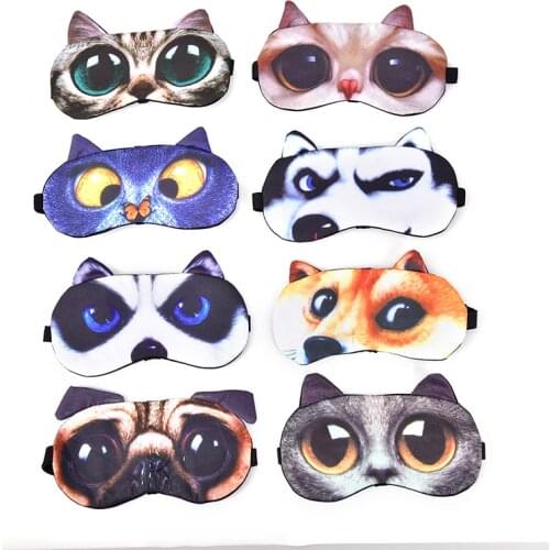 Cotton Cat Dog Sleeping MASK Soft Blindfold Eyepatch Women Men Sleep Eyeshade Eye Cover Cute Sleep Mask Eyeshade Cover Eye Mask