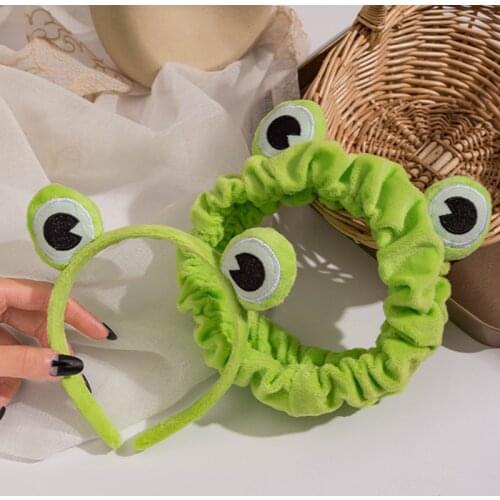 Funny Frog Makeup Headband Wide-brimmed Elastic Hairbands Cute Girls Hair Bands Women Hair Accessories Girls Hairband