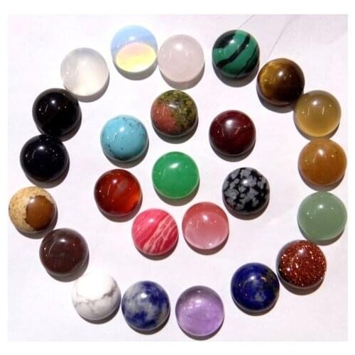Natural Stone tiger eye Turquoises aventurine Quartz crystal Round Cabochon 6mm Stone Bead for diy Jewelry making necklace100pcs