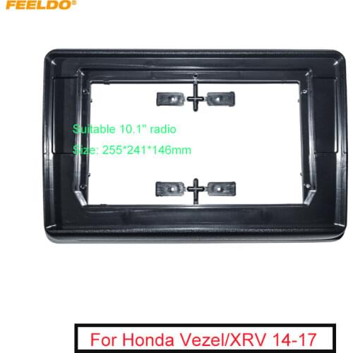 FEELDO Car Radio 2DIN 10.1" Big Screen Fascia Frame Adapter For Honda XRV Dash Panel Frame With Audio Wiring Harness