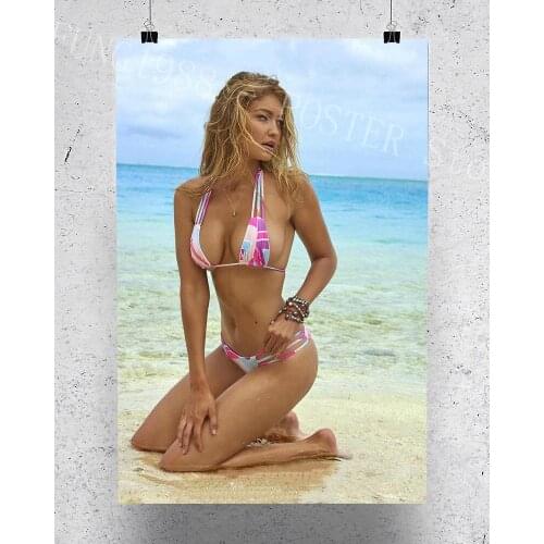 S156 Gigi Hadid 04 Star Sexy Beautiful Girl Model Wall Posters Prints Silk Art Painting For Home Bedroom Decor