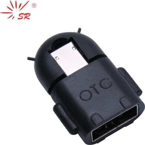 SR Multi Color Option Robot Shape Android Micro USB To USB 2.0 OTG Converter Adapter for Samsung HTC LG Sony