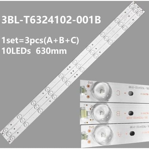 3pcs LED backlight strip for IRBIS T32Q44HDL LE32D99 IC-B-HWK32D022B IC-B-HWK32D022A 32ce561led 3BL-T6324102-006B 0065 hk315ledm